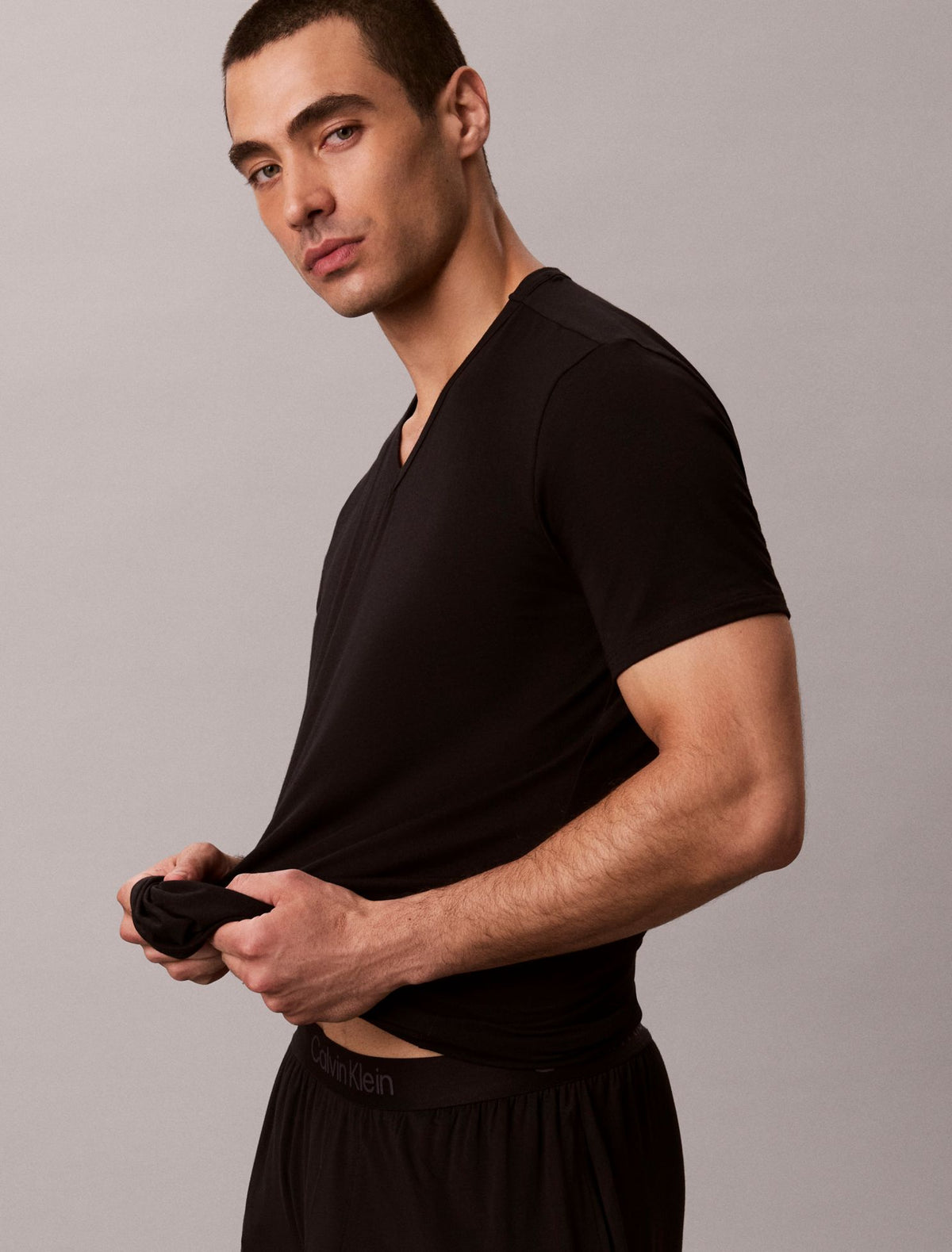Cotton Stretch Blend 3-Pack Slim Fit V-Neck T-Shirt - Calvin Klein Underwear