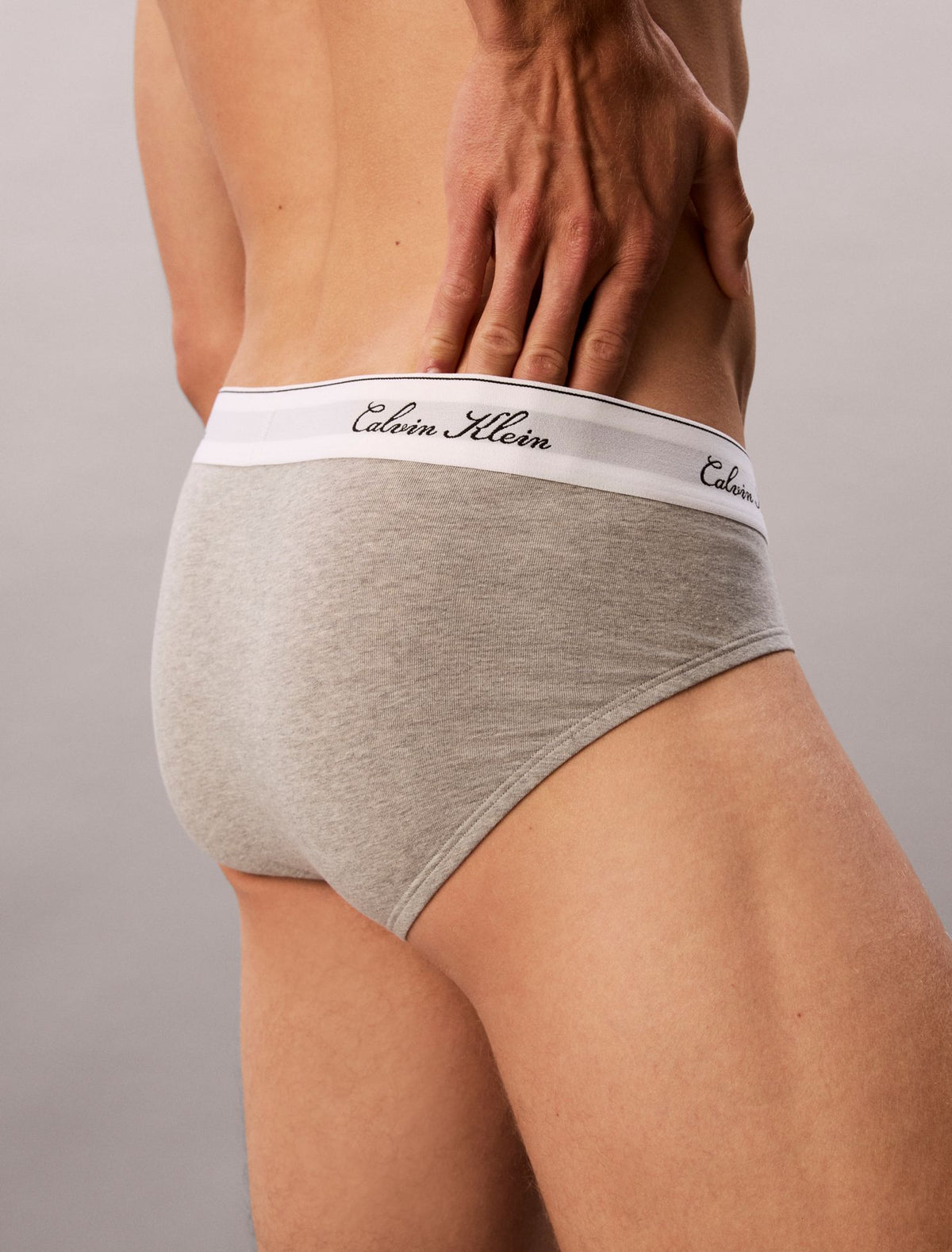 Icon Cotton Stretch Script 3-Pack Hip Brief - Calvin Klein Underwear