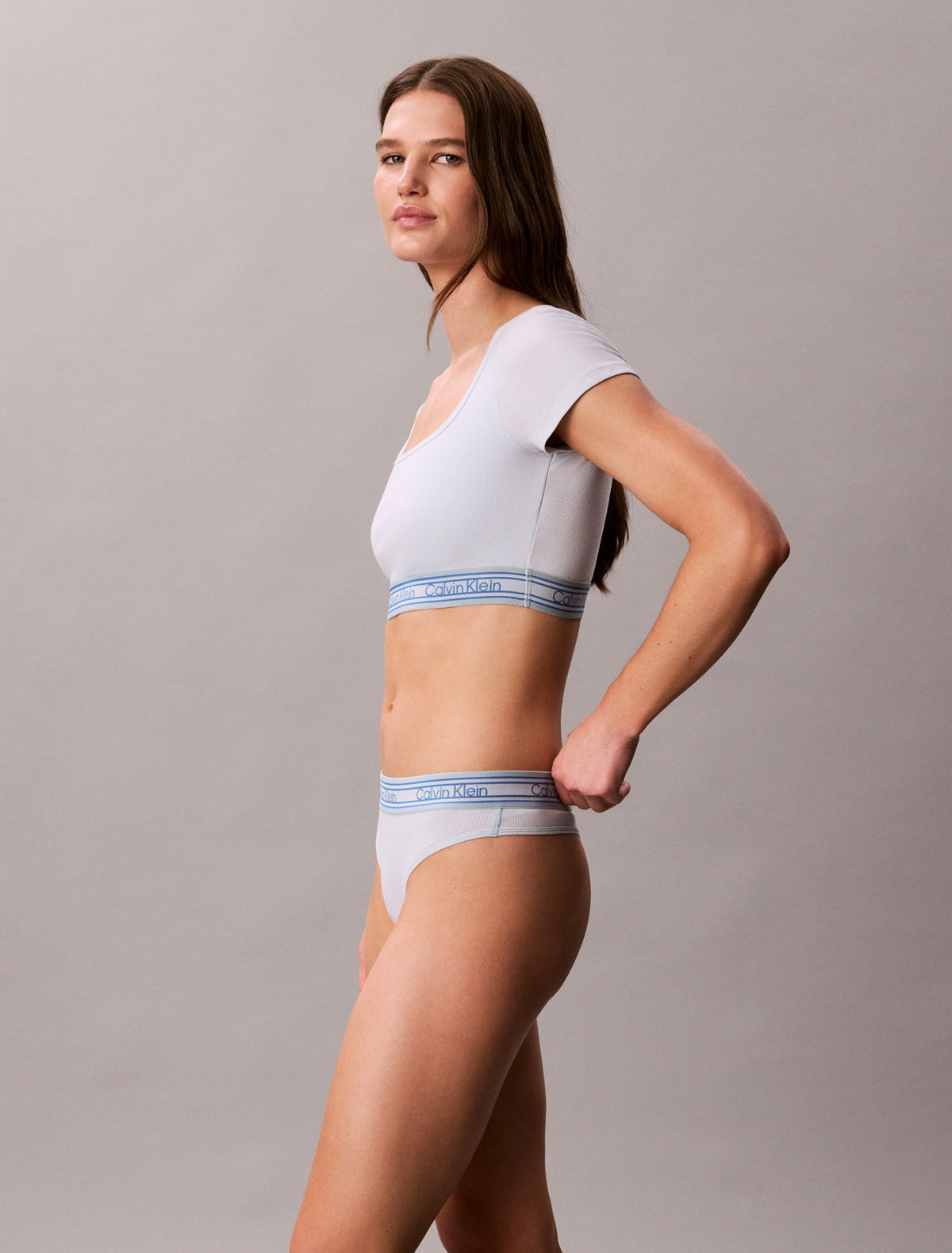 Icon Cotton Modal Rib Stripe Lightly Lined Bralette - Calvin Klein Underwear