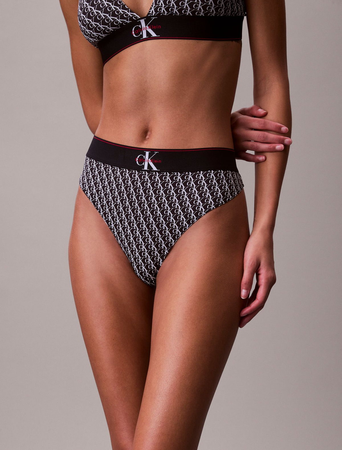Graphic Monogram Microfiber Stretch Thong - Calvin Klein Underwear