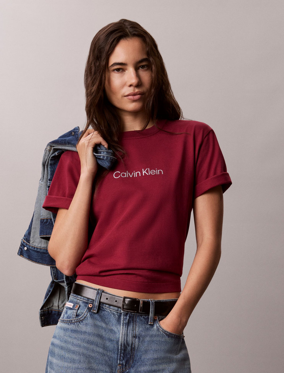 Metallic Logo Boxy Tee - Calvin Klein Women