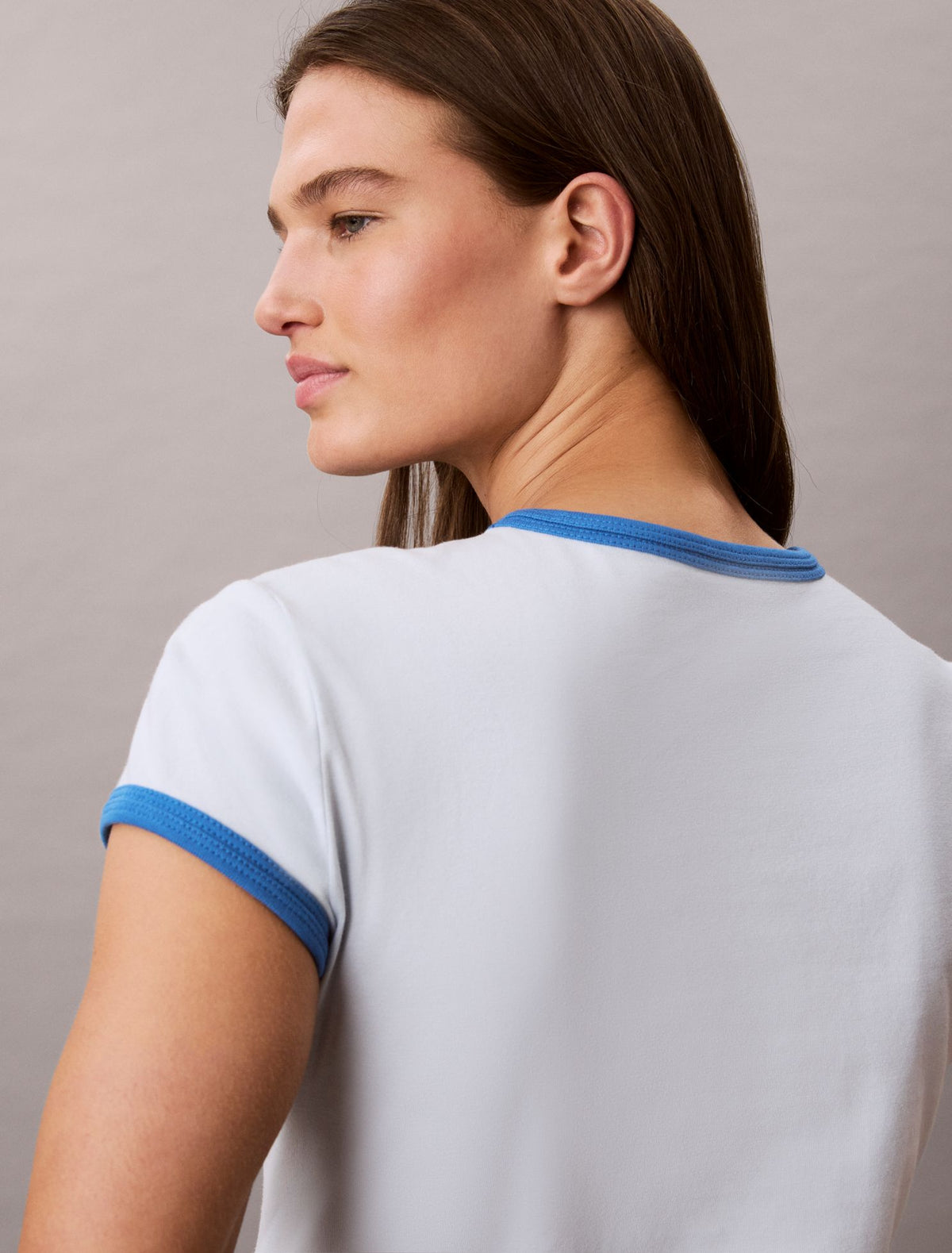 Slim Varsity Logo Ringer Tee - Calvin Klein Women