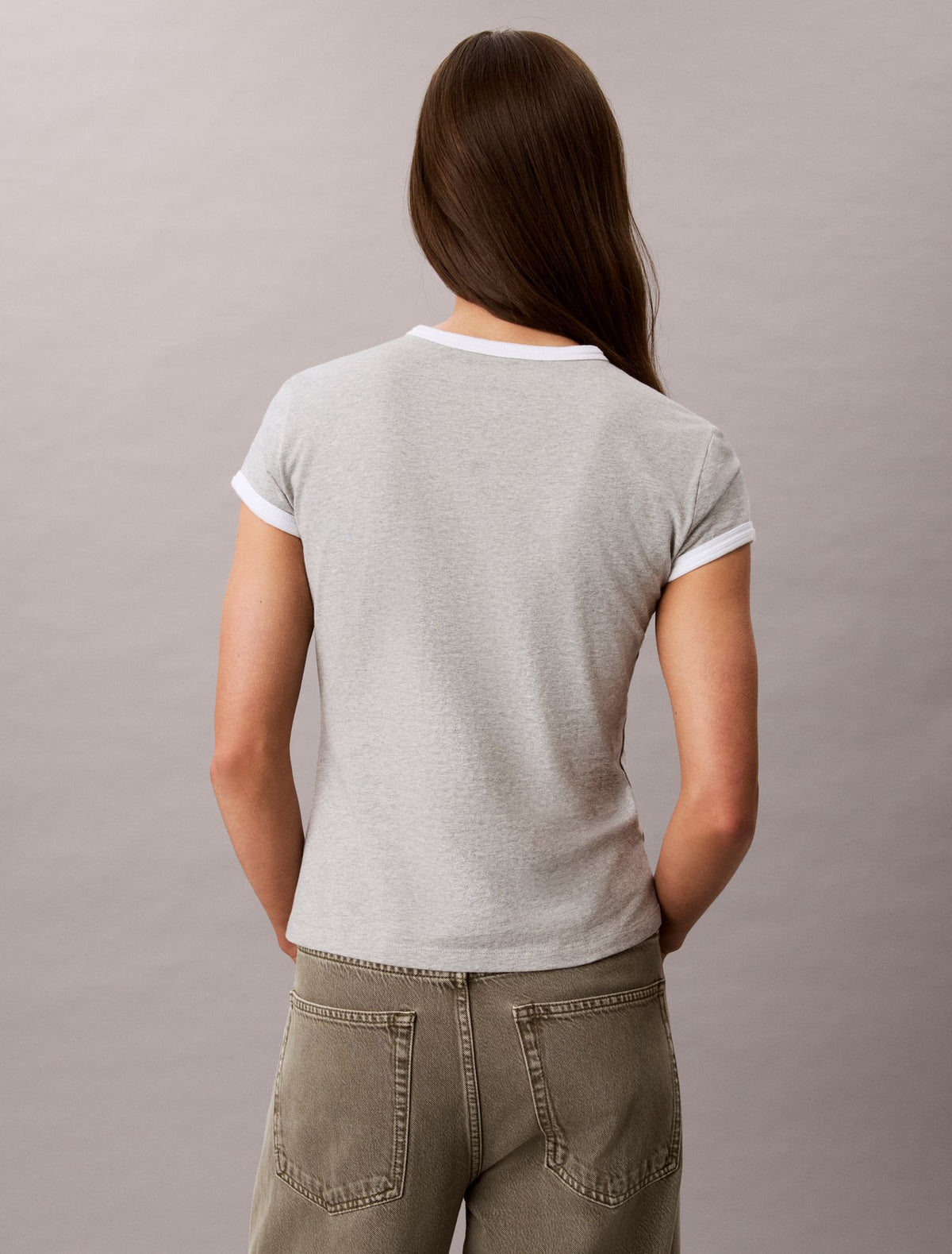 Slim Varsity Logo Ringer Tee - Calvin Klein Women