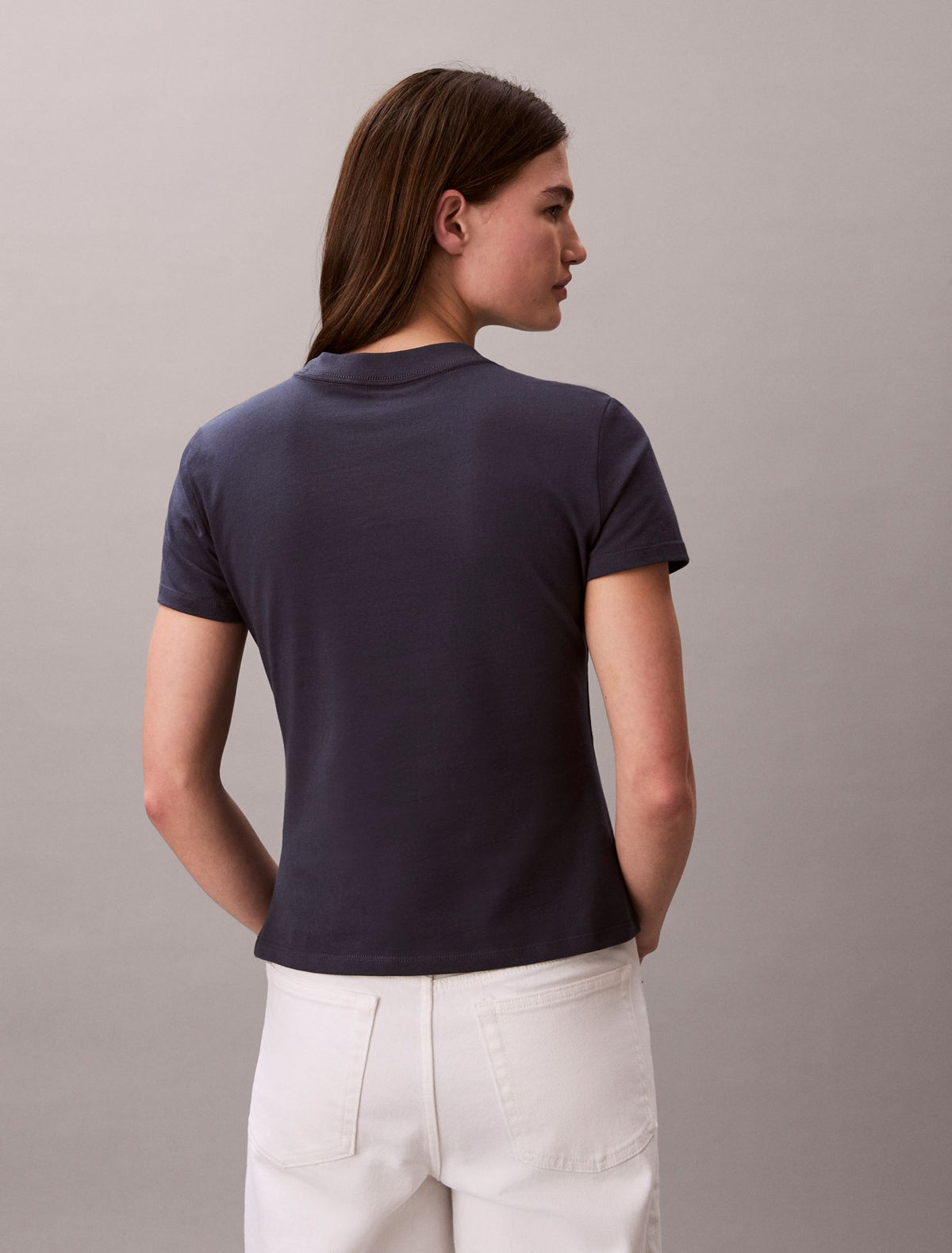 Raised Script Logo Graphic Slim T-Shirt - Calvin Klein Women