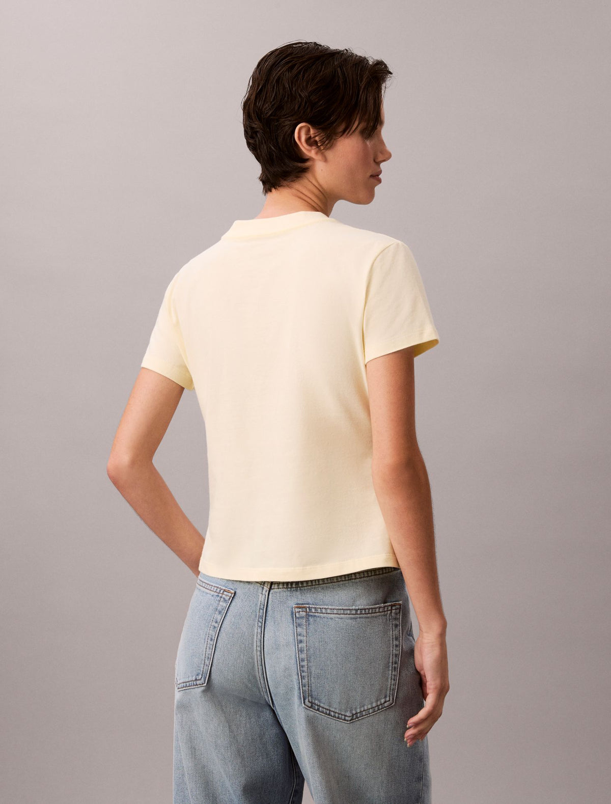 Contrast Logo Graphic Slim T-Shirt - Calvin Klein Women