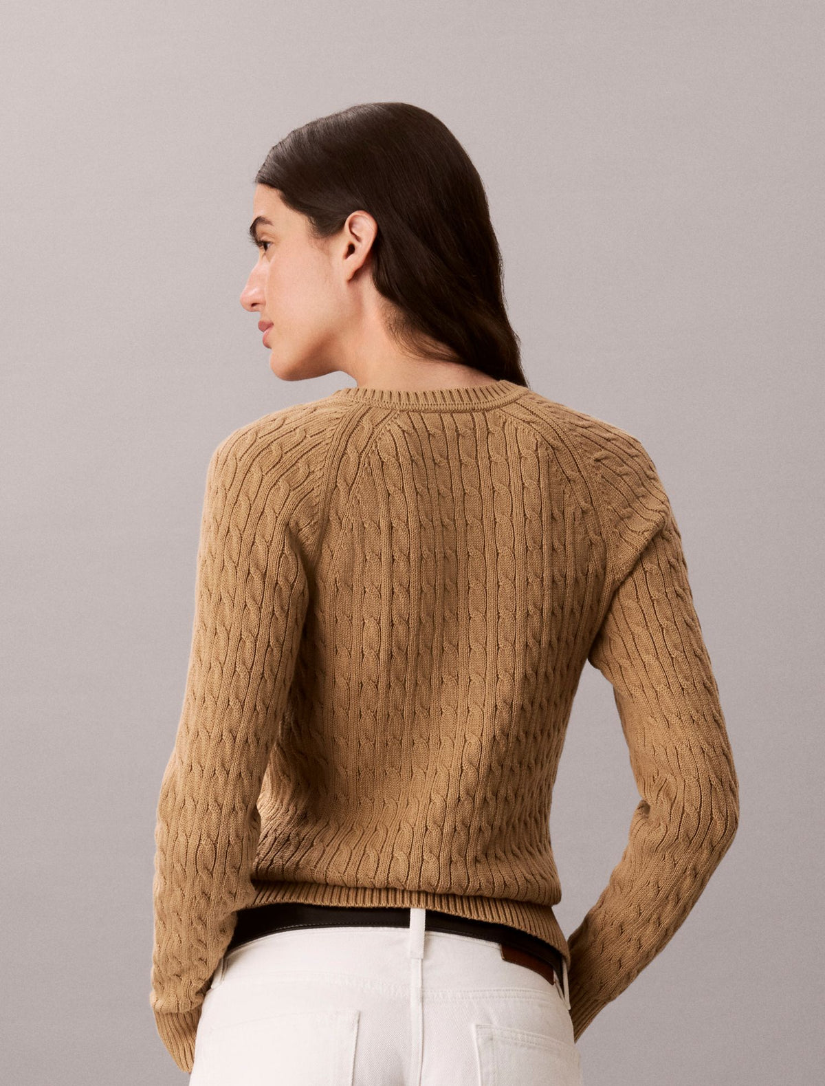 Cable Knit Crewneck Sweater - Calvin Klein Women
