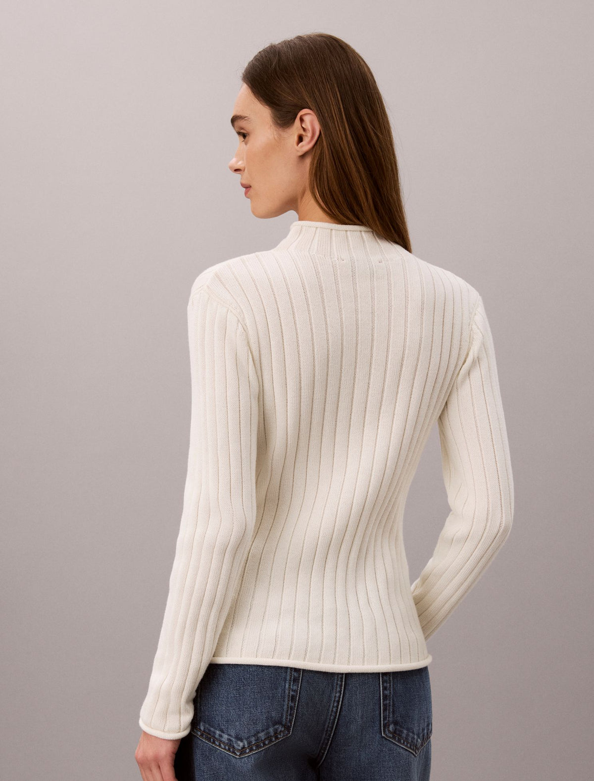 Woven Monologo Turtleneck Sweater - Calvin Klein Women