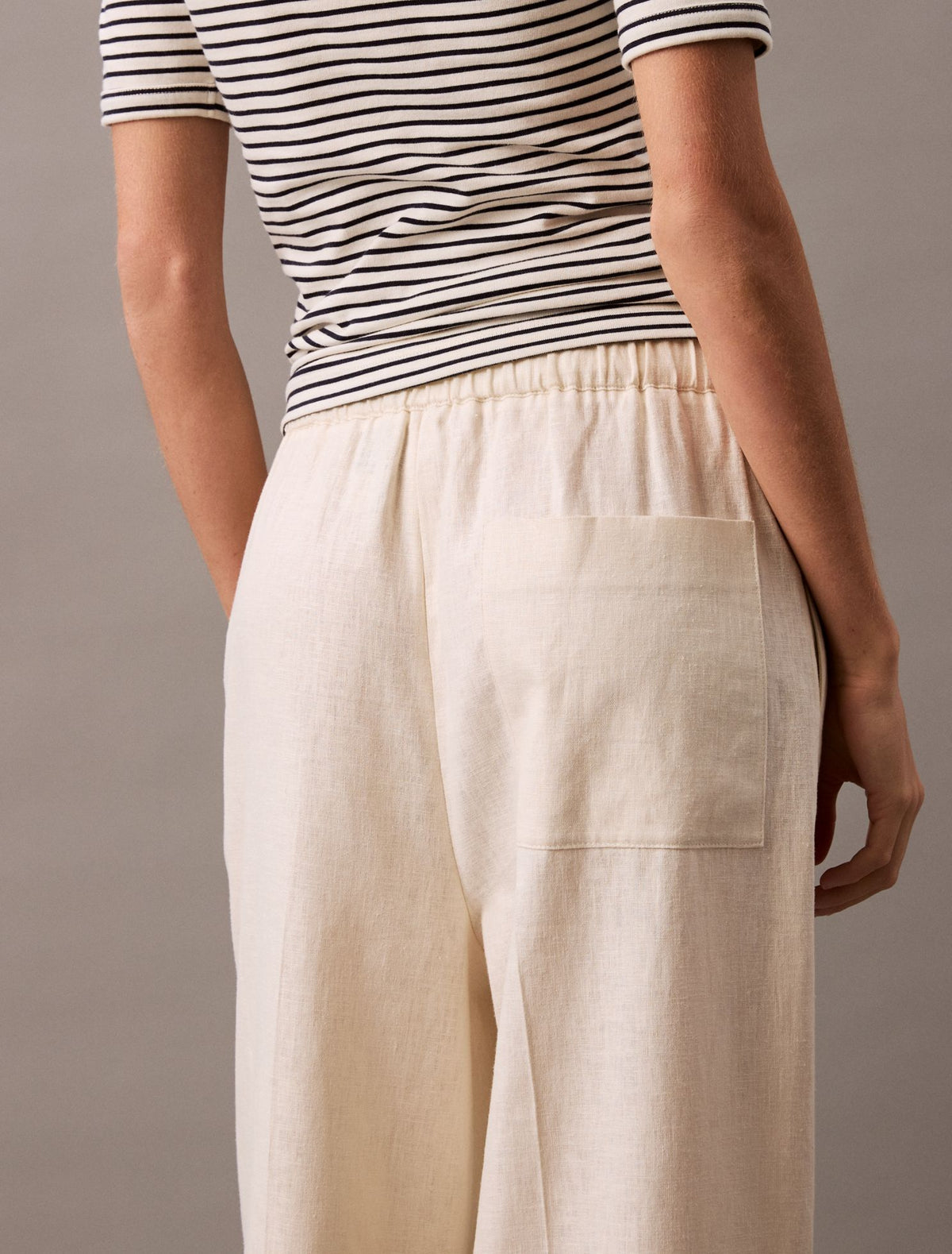 Linen Cotton Drawstring Pants - Calvin Klein Women