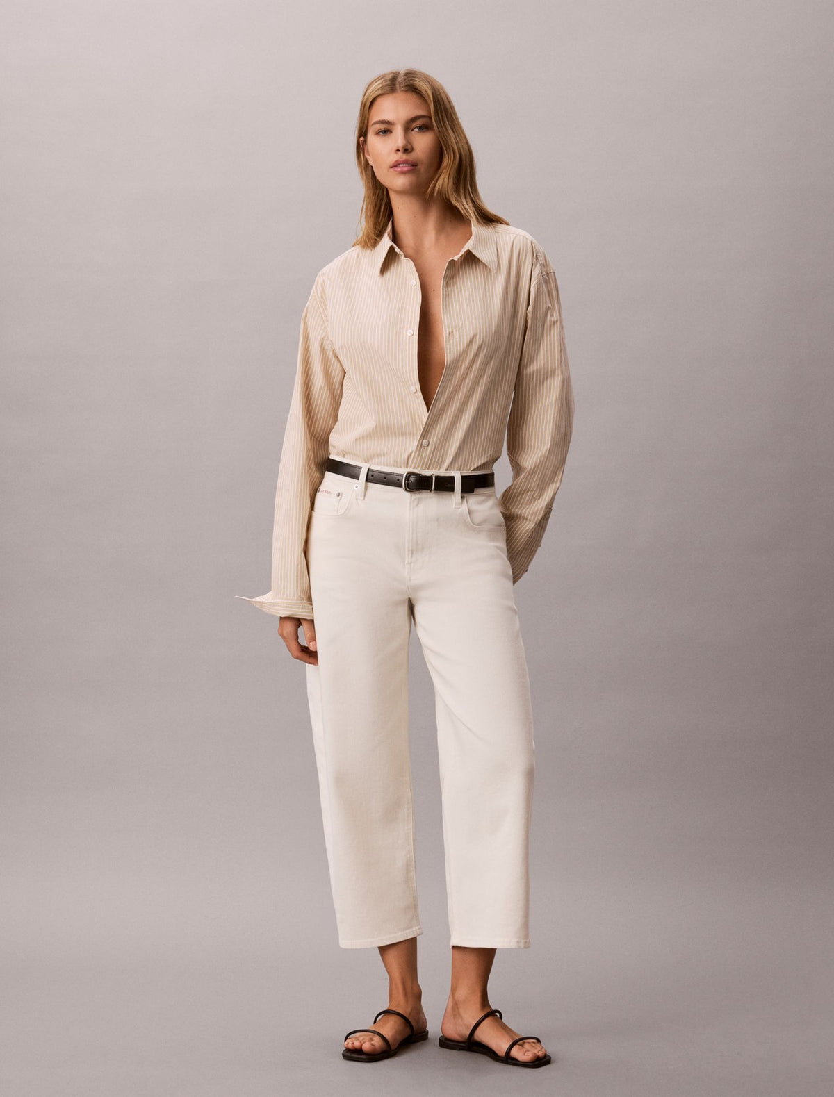 Barrel Leg Cropped Pants - Calvin Klein Women