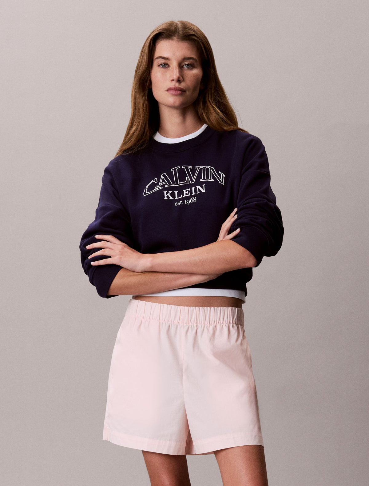 Cotton Poplin Pull-On Shorts - Calvin Klein Women