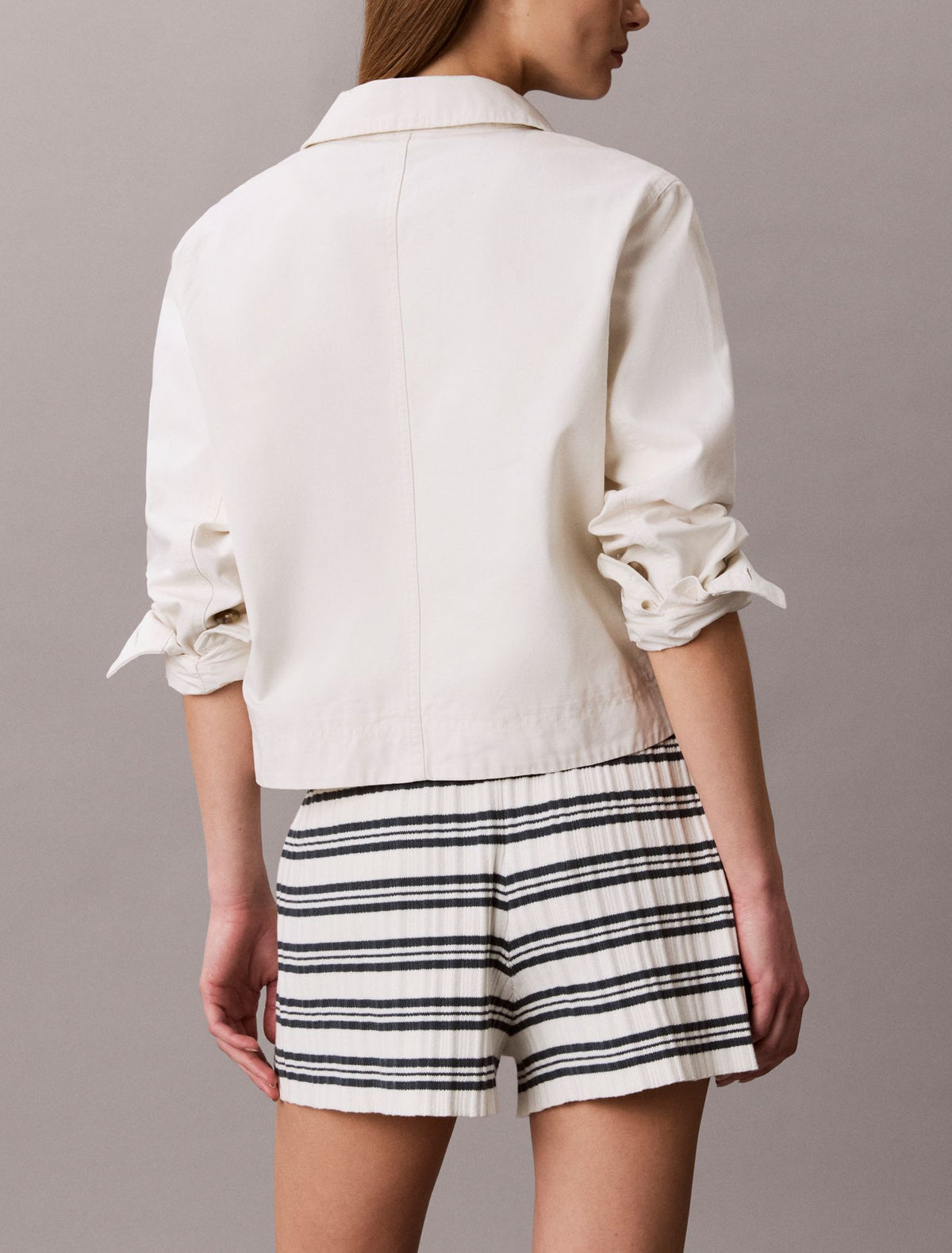 Stripe Rib Pull-On Shorts - Calvin Klein Women