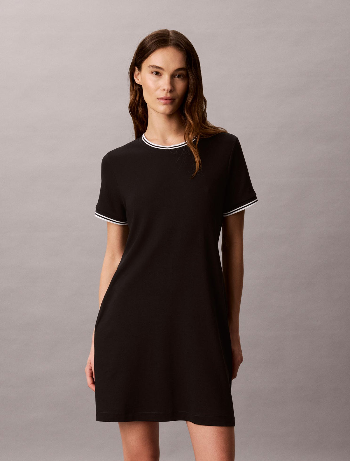 Tipping Stripe T-Shirt Dress - Calvin Klein Women