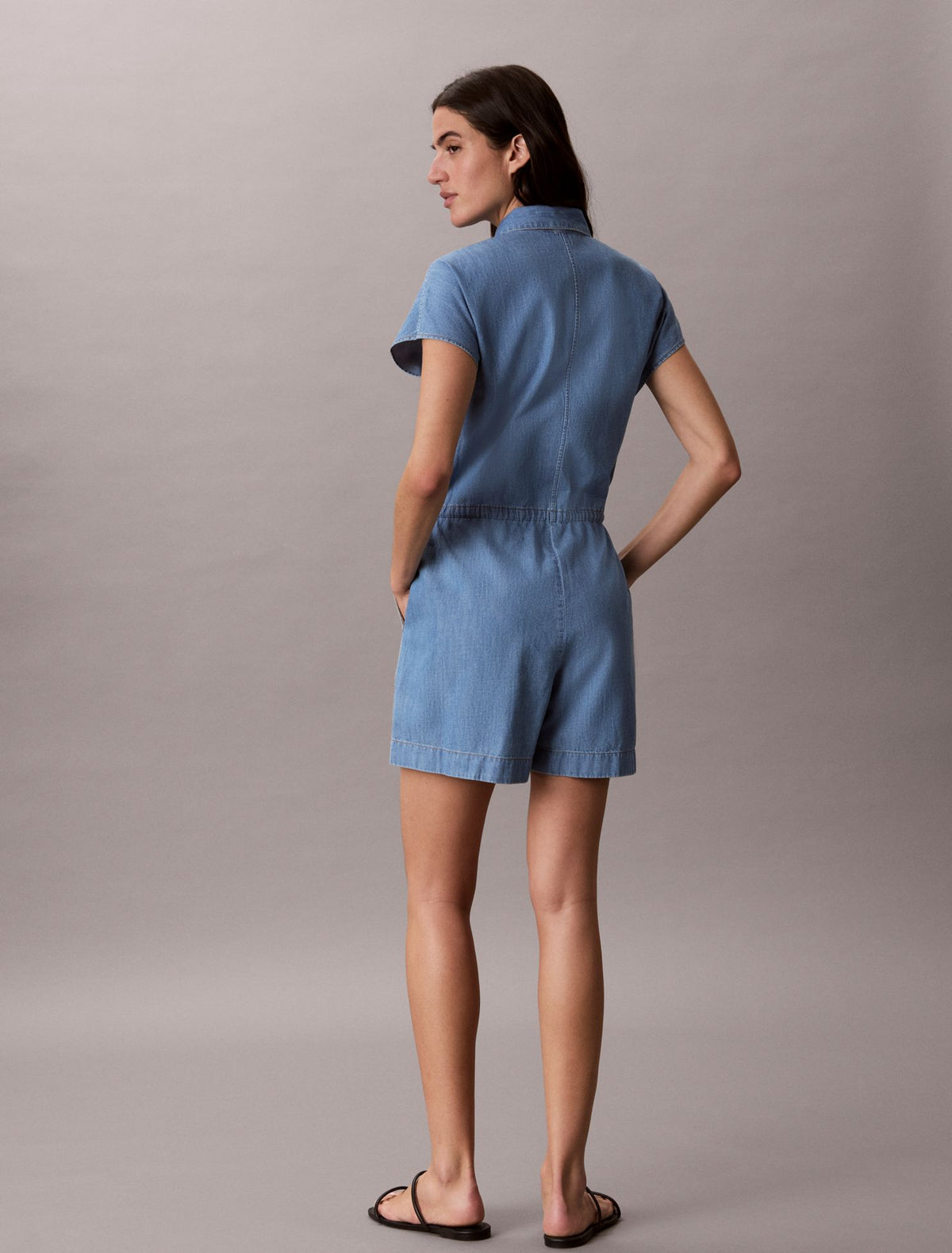 Washed Chambray Romper - Calvin Klein Women