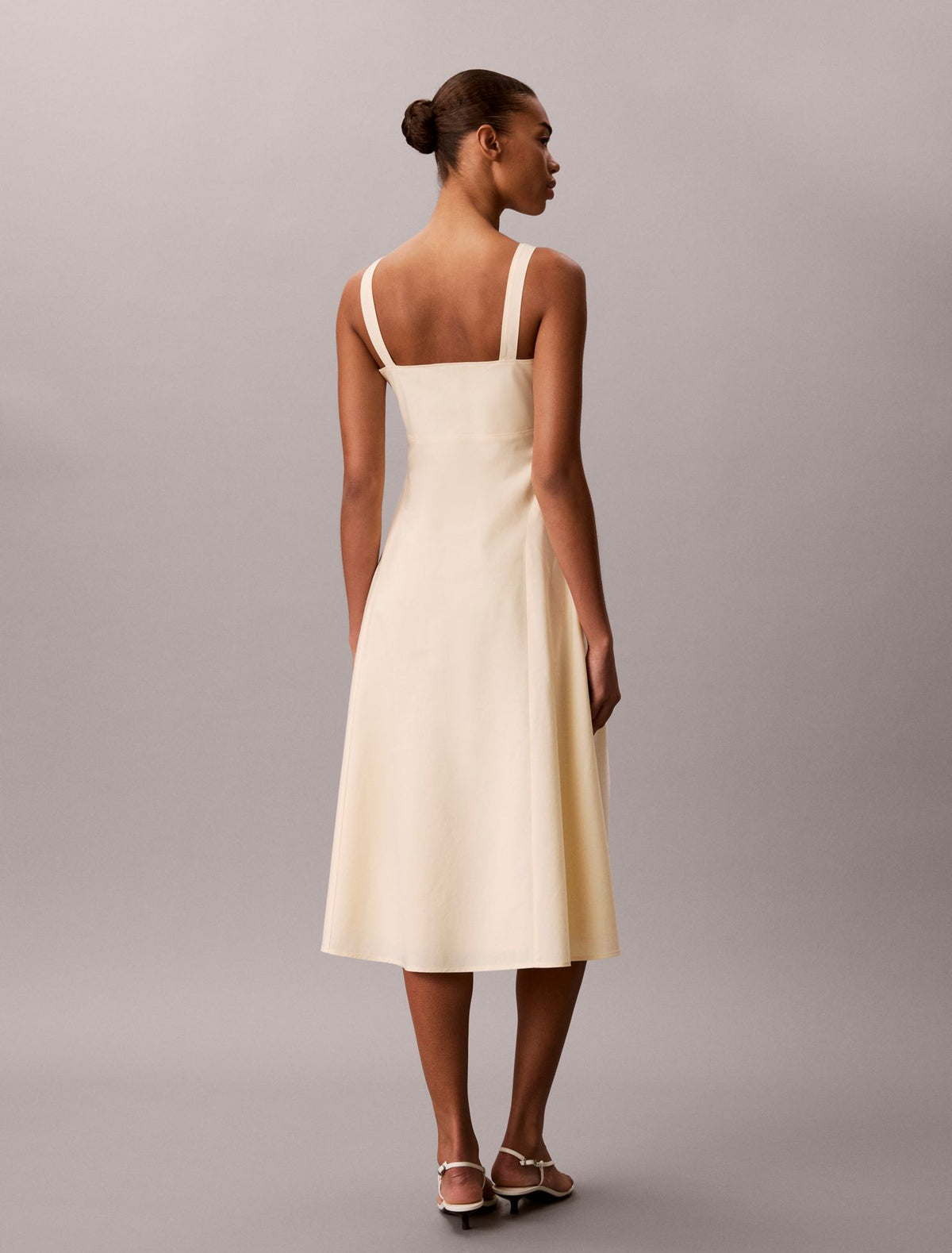 Cotton Poplin Sleeveless Midi Dress - Calvin Klein Women