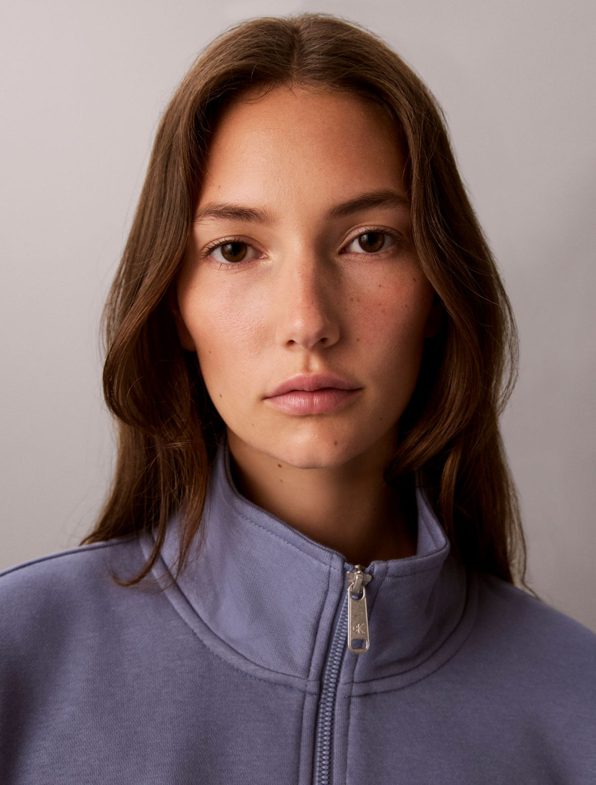 Monogram Fleece 1/4 Zip Sweatshirt - Calvin Klein Women