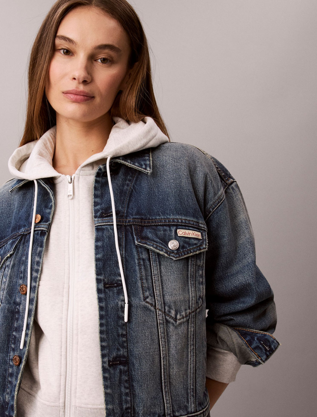 Monogram Logo Fleece Zip Hoodie - Calvin Klein Women