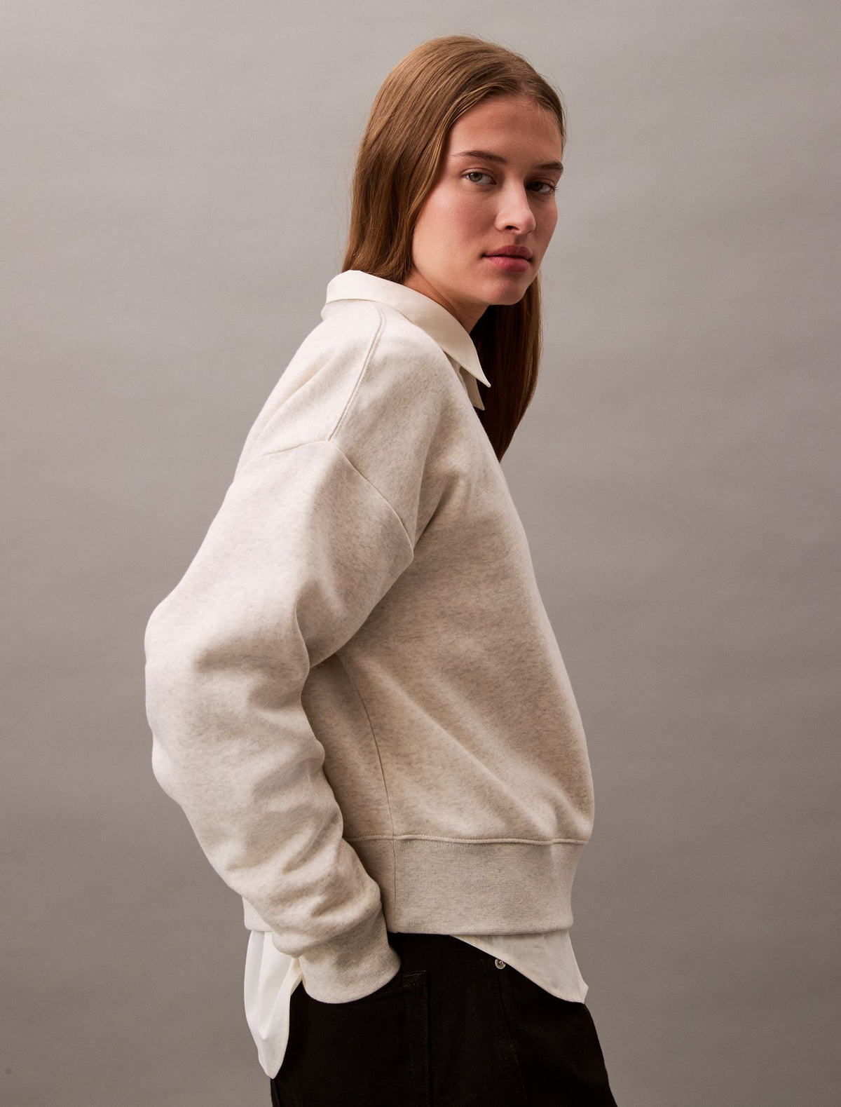 Monogram Fleece Cropped Sweatshirt - Calvin Klein Women