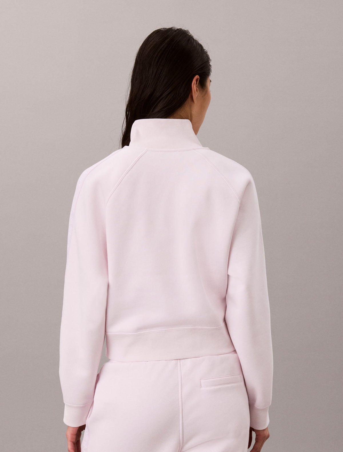 Logo Tape Fleece 1/4 Zip Sweatshirt - Calvin Klein Women