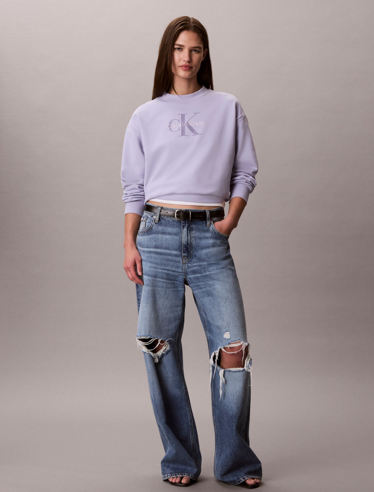 Monologo French Terry Relaxed Sweatshirt - Calvin Klein Women