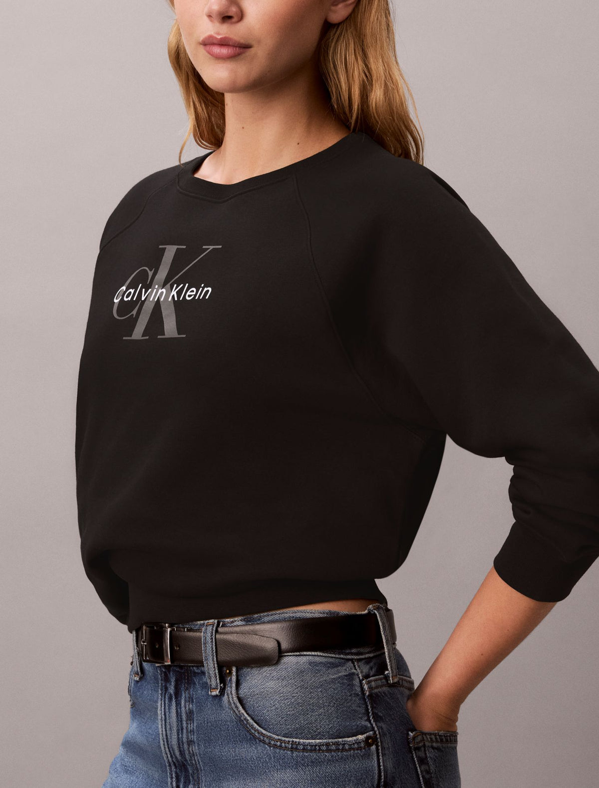 Monologo Fleece Relaxed Sweatshirt - Calvin Klein Women