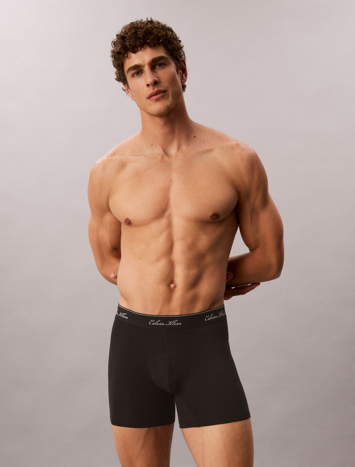 Icon Cotton Stretch Script 3-Pack Boxer Brief - Calvin Klein Underwear
