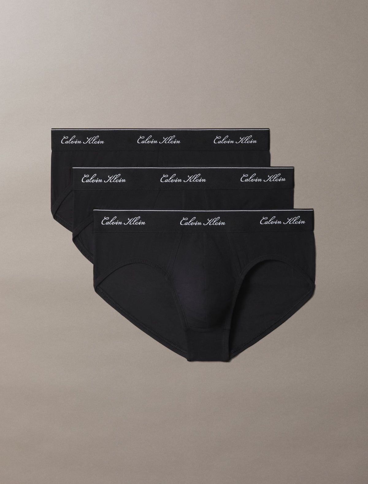 Icon Cotton Stretch Script 3-Pack Hip Brief - Calvin Klein Underwear