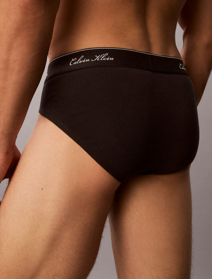 Icon Cotton Stretch Script 3-Pack Hip Brief - Calvin Klein Underwear