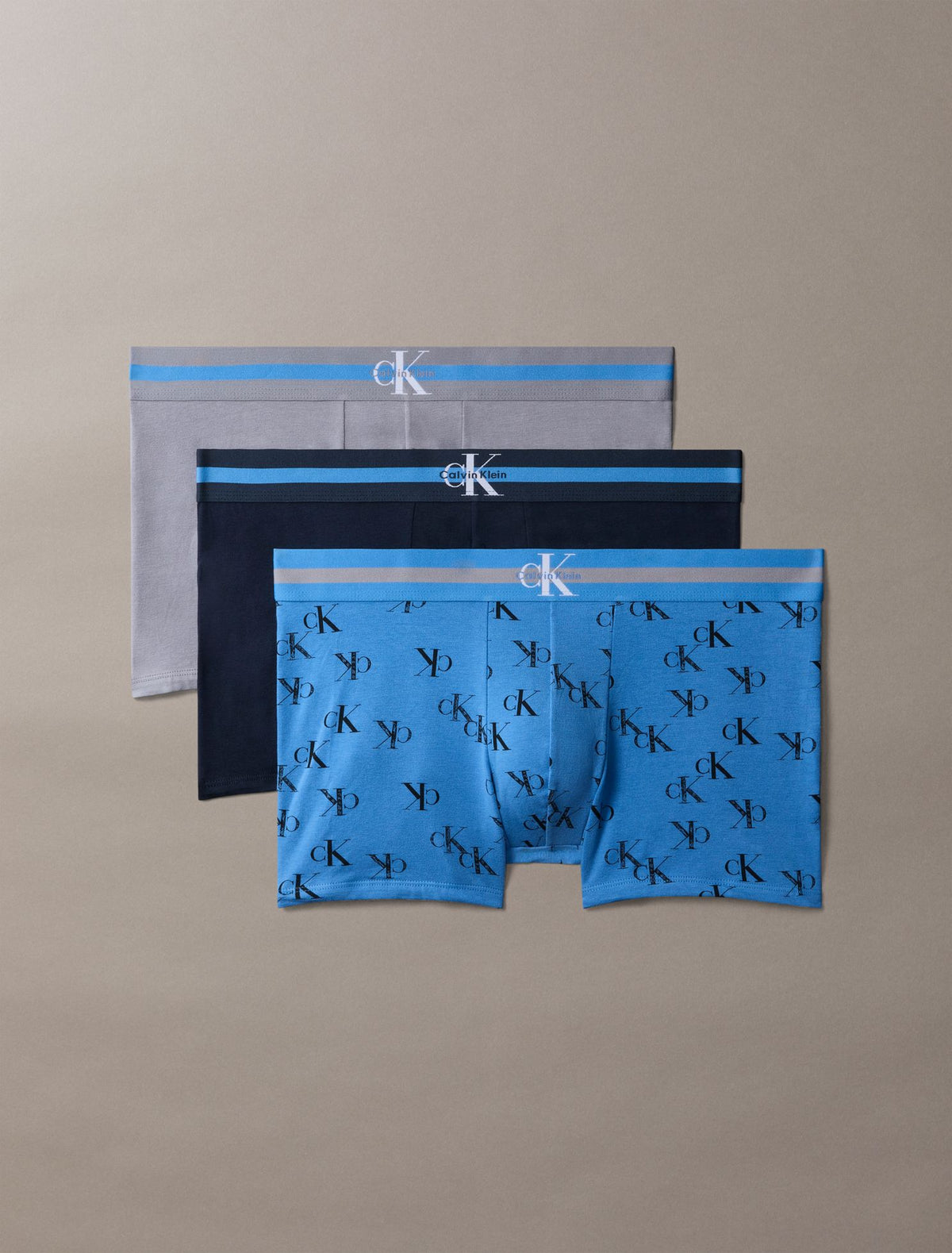 Graphic Monogram Cotton Stretch 3-Pack Trunk - Calvin Klein Underwear