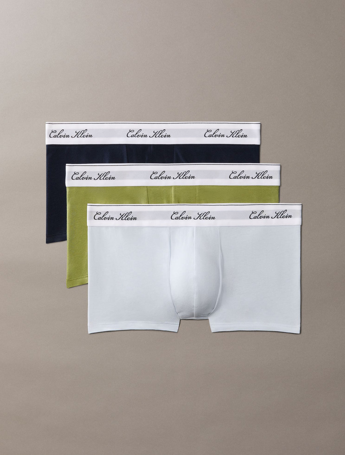 Icon Cotton Stretch Script 3-Pack Low Rise Trunk - Calvin Klein Underwear