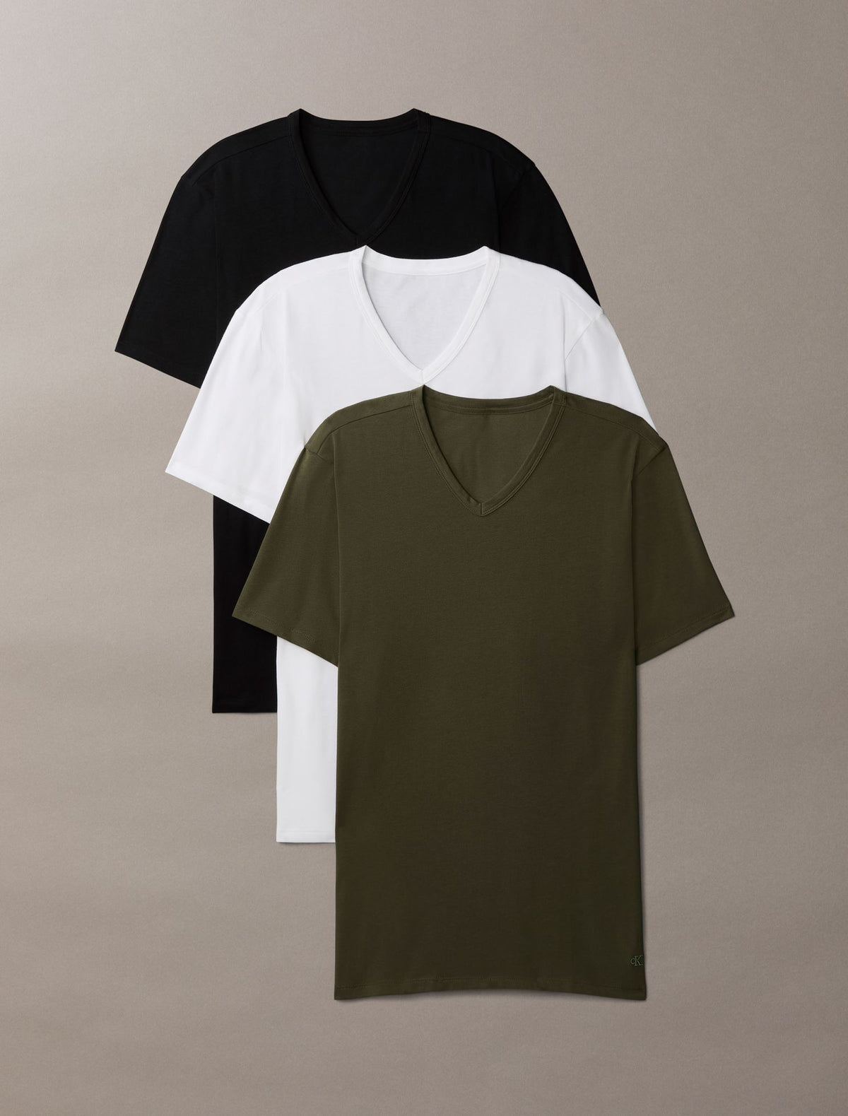 Cotton Stretch Blend 3-Pack Slim Fit V-Neck T-Shirt - Calvin Klein Underwear