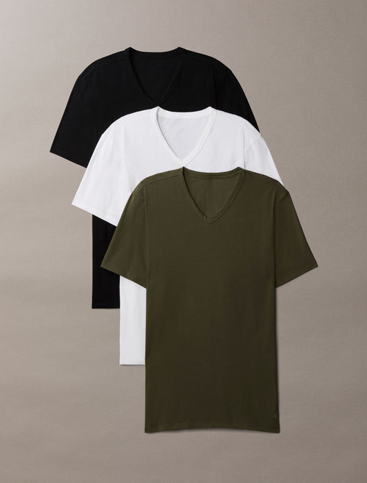 Cotton Stretch Blend 3-Pack Slim Fit V-Neck T-Shirt - Calvin Klein Underwear