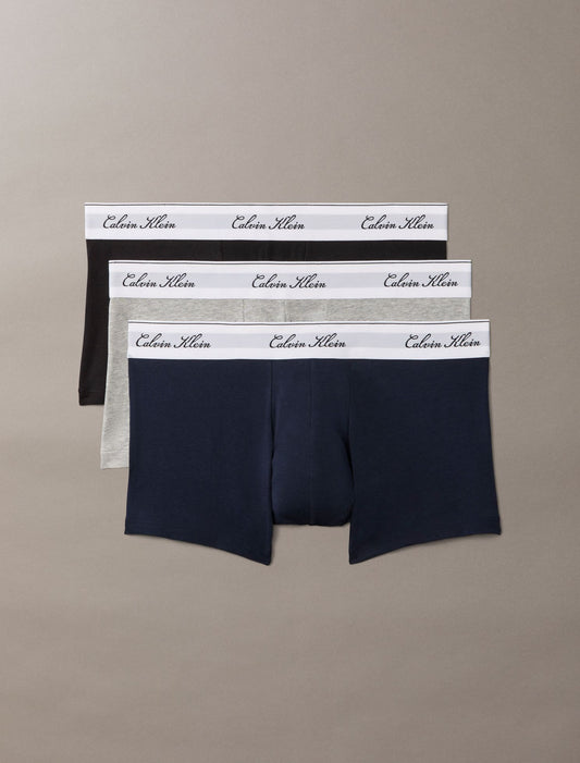 Icon Cotton Stretch Script 3-Pack Low Rise Trunk - Calvin Klein Underwear