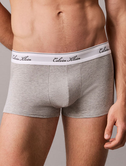 Icon Cotton Stretch Script 3-Pack Low Rise Trunk - Calvin Klein Underwear