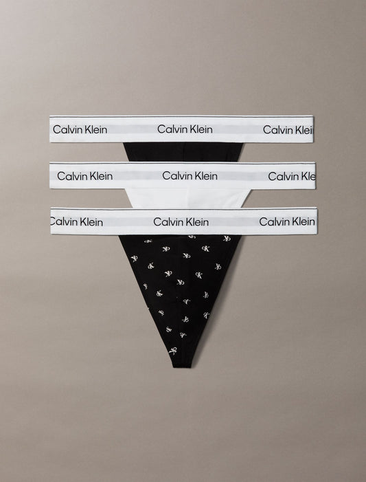 Icon Cotton Stretch 3-Pack Thong - Calvin Klein Underwear