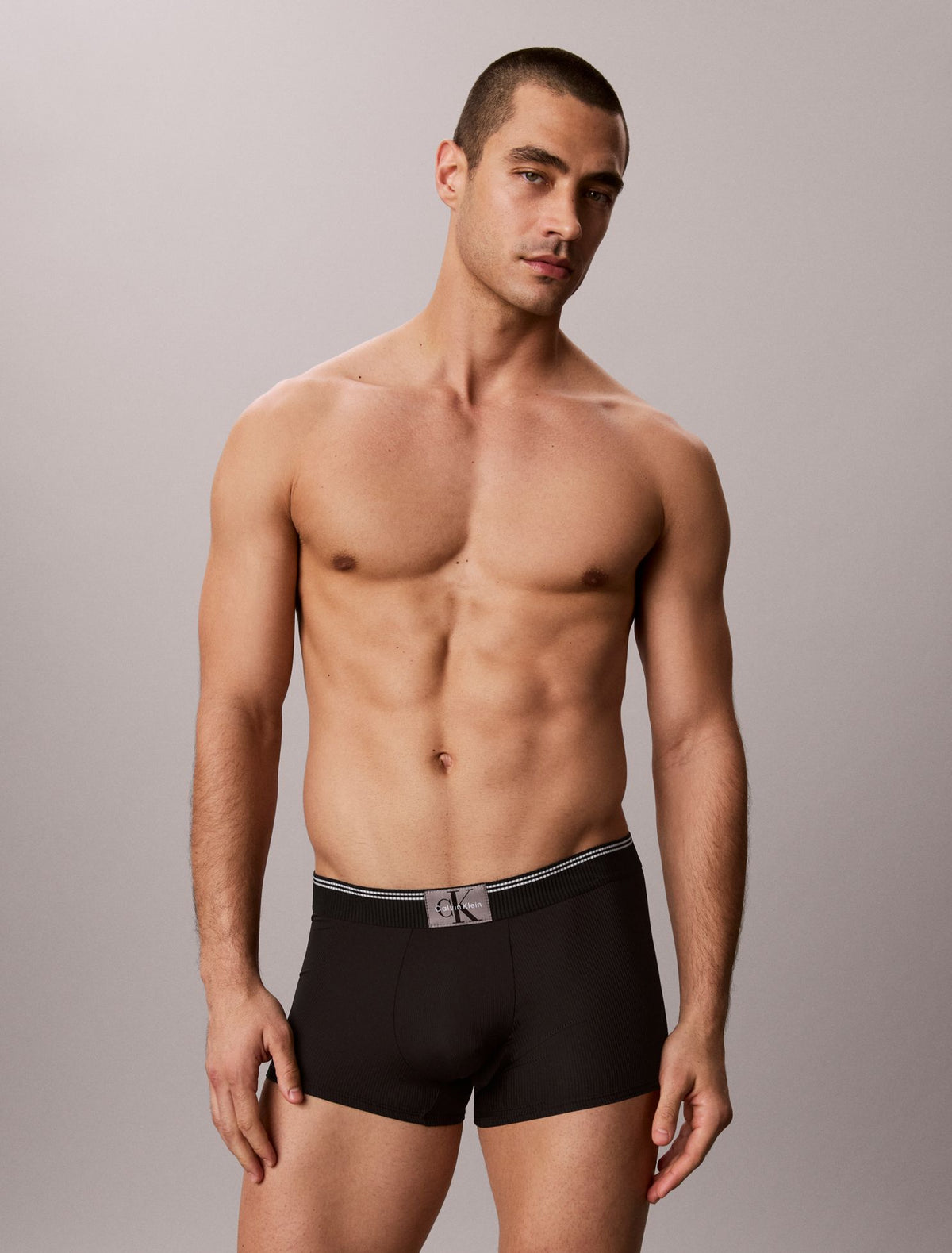 Graphic Monogram Microfiber Stretch Rib Low Rise Trunk - Calvin Klein Underwear