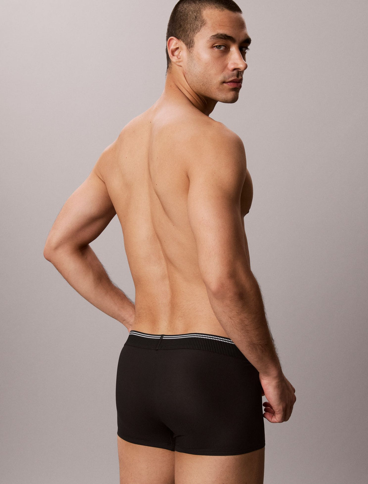 Graphic Monogram Microfiber Stretch Rib Low Rise Trunk - Calvin Klein Underwear