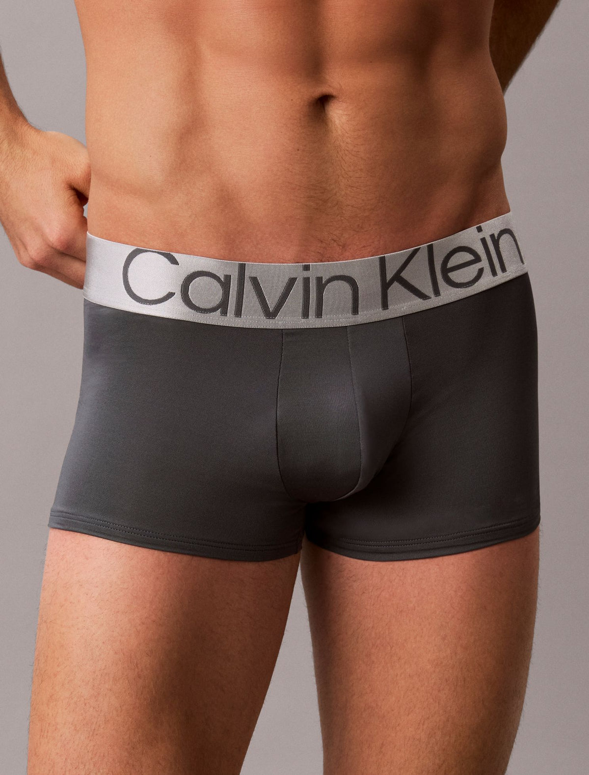 Microfiber Stretch Steel Low Rise Trunk - Calvin Klein Underwear