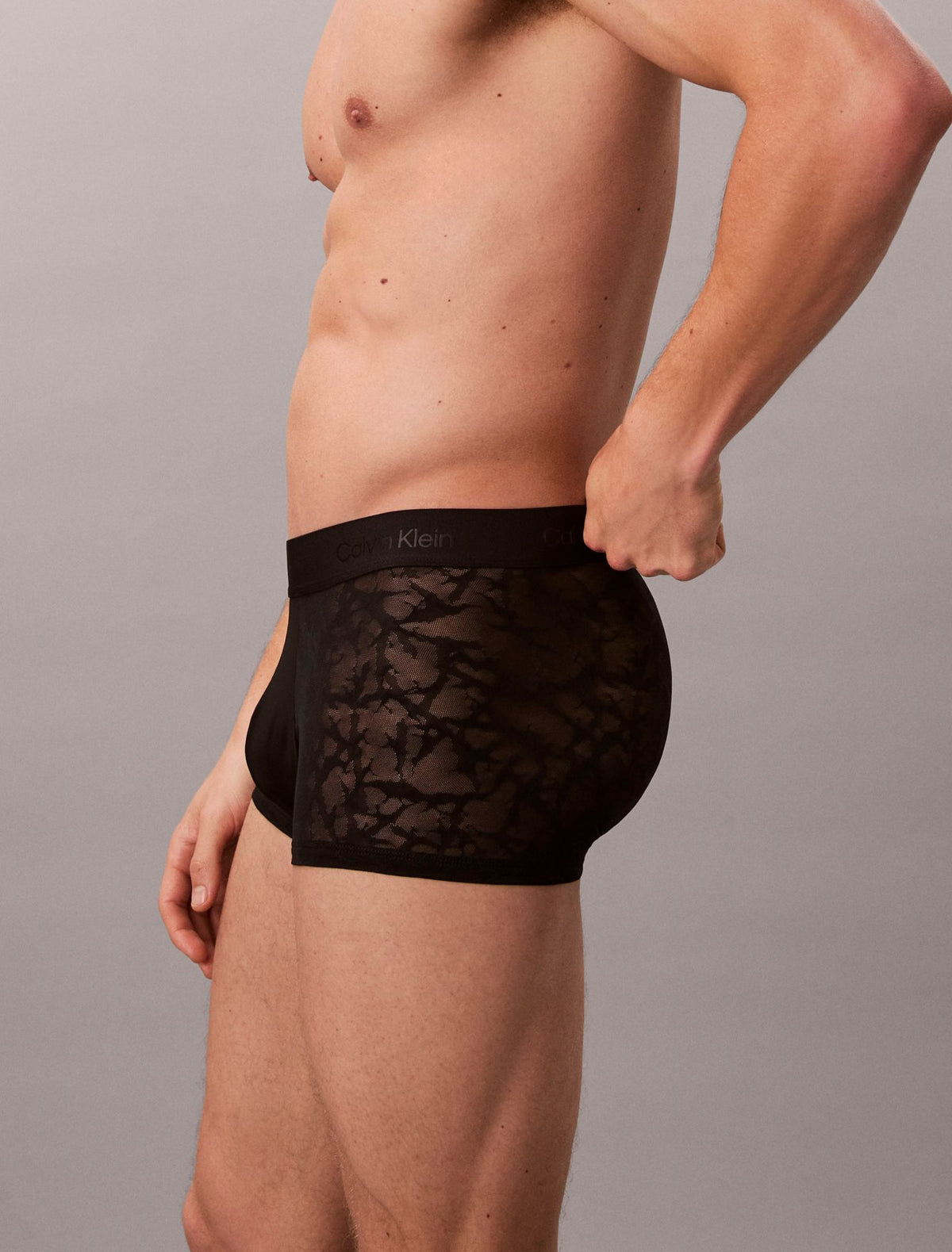 Microfiber Lace Low Rise Trunk - Calvin Klein Underwear