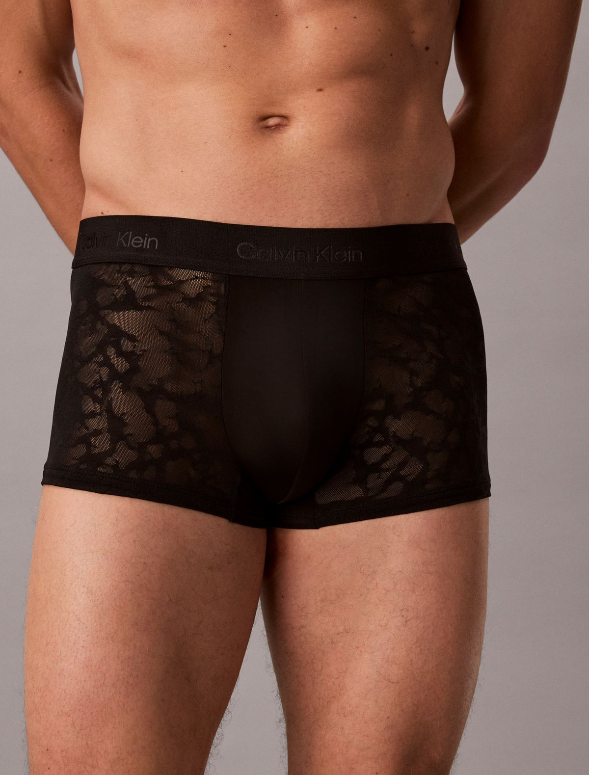 Microfiber Lace Low Rise Trunk - Calvin Klein Underwear