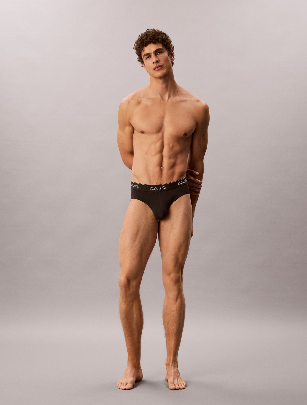 Icon Cotton Stretch Script 3-Pack Hip Brief - Calvin Klein Underwear
