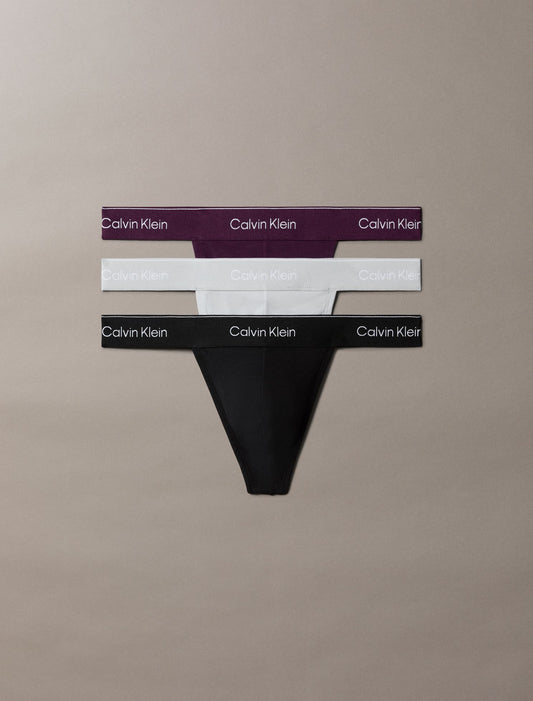 Icon Cotton Stretch 3-Pack Thong - Calvin Klein Underwear