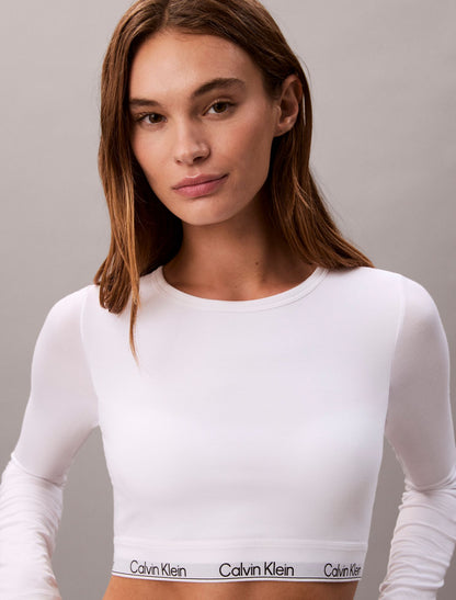 Icon Cotton Modal Lightly Lined Long Sleeve Tee Bralette - Calvin Klein Underwear