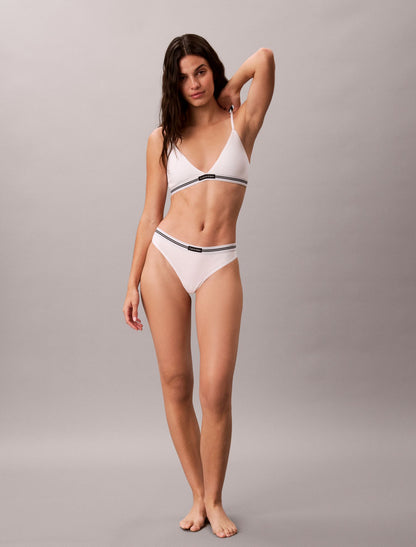 Cotton Stretch Jacquard Logo Patch Lightly Lined Triangle Bralette - Calvin Klein Underwear
