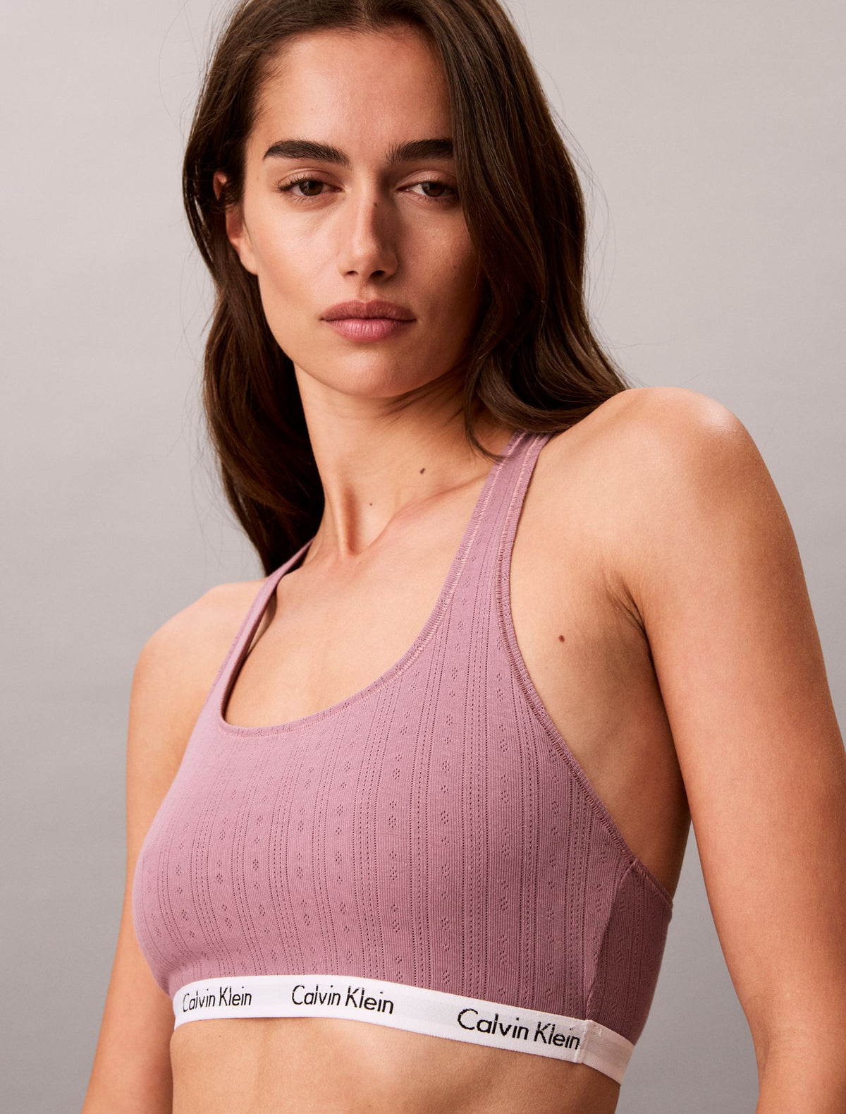 Carousel Cotton Stretch Pointelle Lightly Lined Bralette - Calvin Klein Underwear