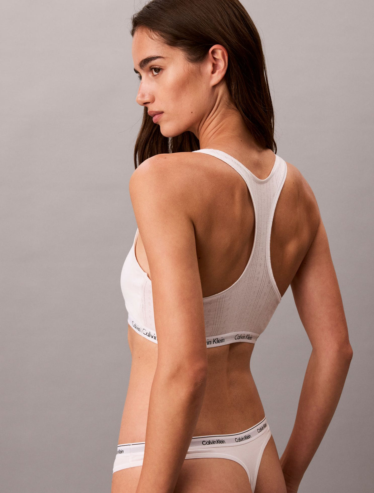 Carousel Cotton Stretch Pointelle Lightly Lined Bralette - Calvin Klein Underwear