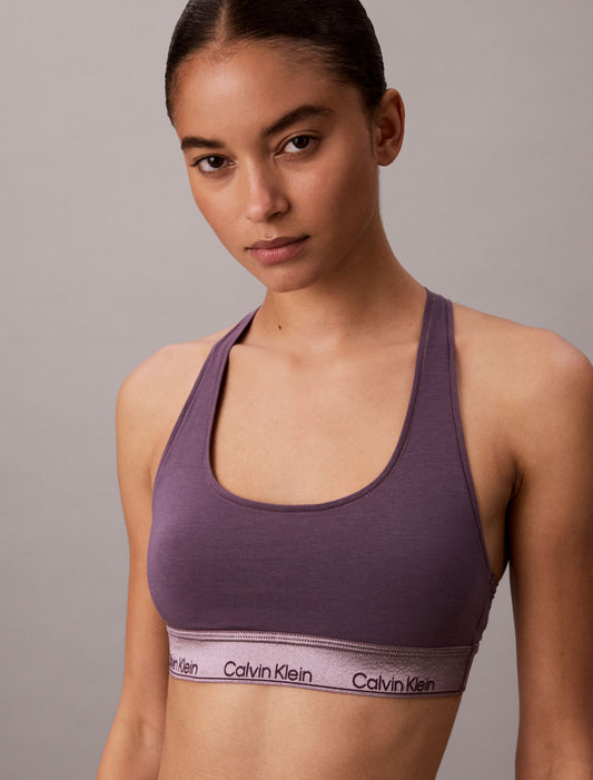 Icon Cotton Modal Metallic Unlined Bralette - Calvin Klein Underwear