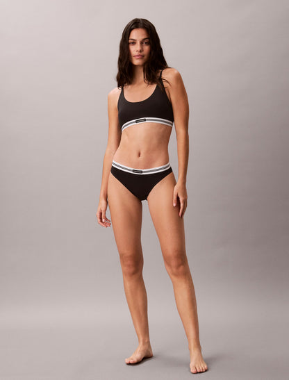 Cotton Stretch Jacquard Logo Patch Lightly Lined Bralette - Calvin Klein Underwear