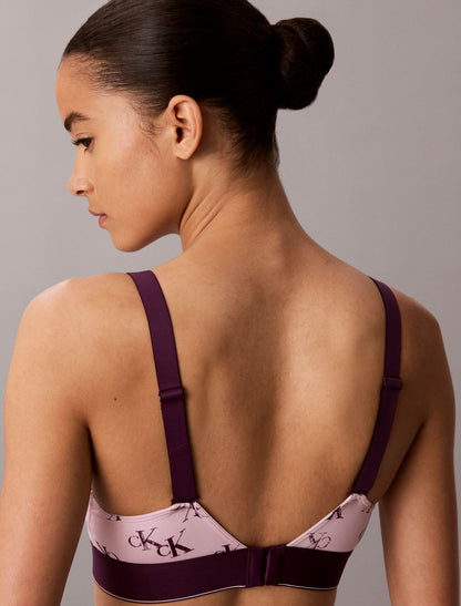 Graphic Monogram Microfiber Stretch Lightly Lined Bralette - Calvin Klein Underwear