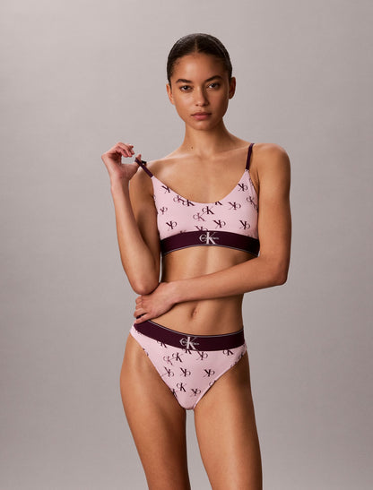Graphic Monogram Microfiber Stretch Unlined Bralette - Calvin Klein Underwear
