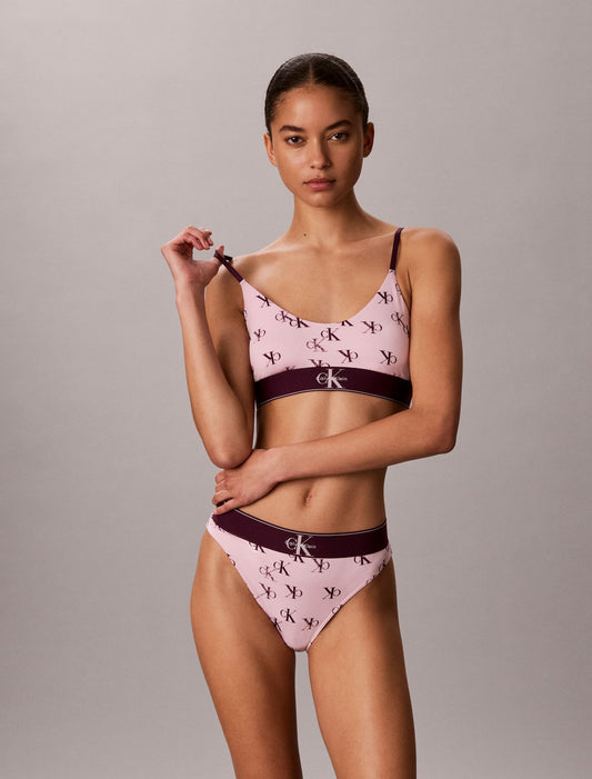 Graphic Monogram Microfiber Stretch Unlined Bralette - Calvin Klein Underwear